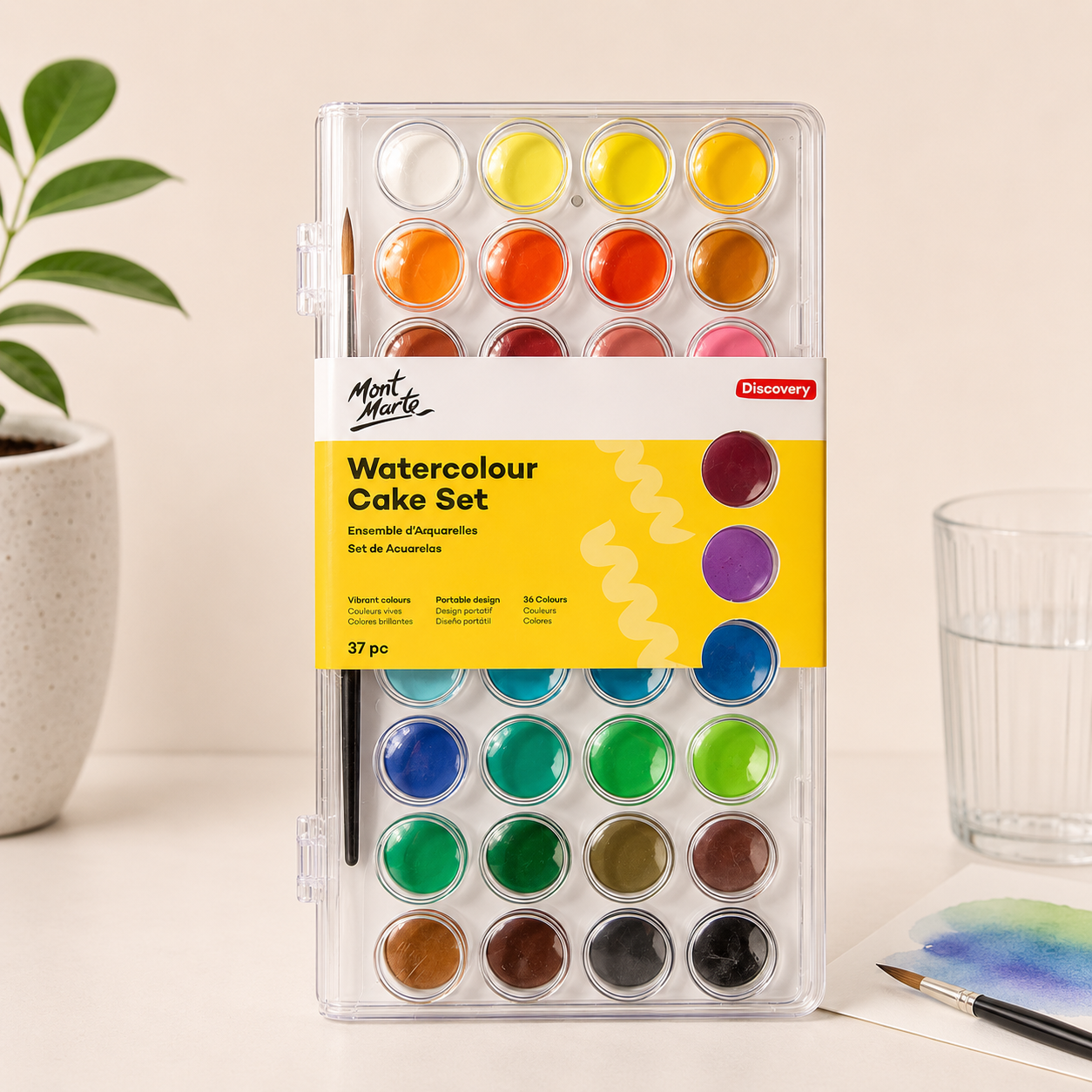 Mont Marte watercolour cake set with 37 pieces for painting and creative artwork
