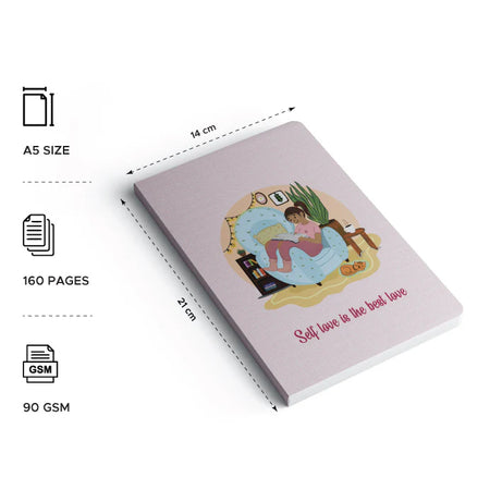 Self Love -Ruled Notebook(90 GSM/160 Pages/ A5 Notebook)