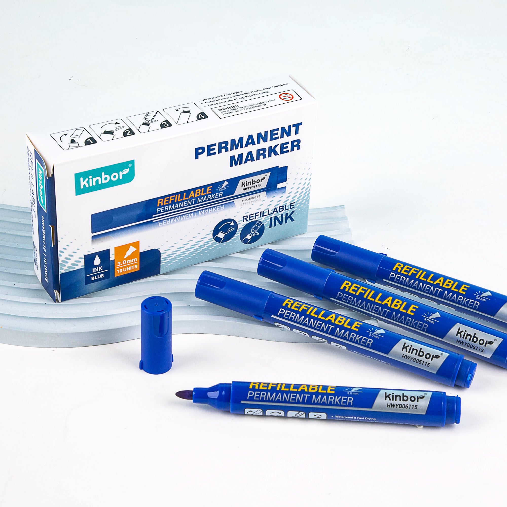 Kinbor Refillable Permanent Marker – HWYB06115 | Durable & Long-Lasting Ink