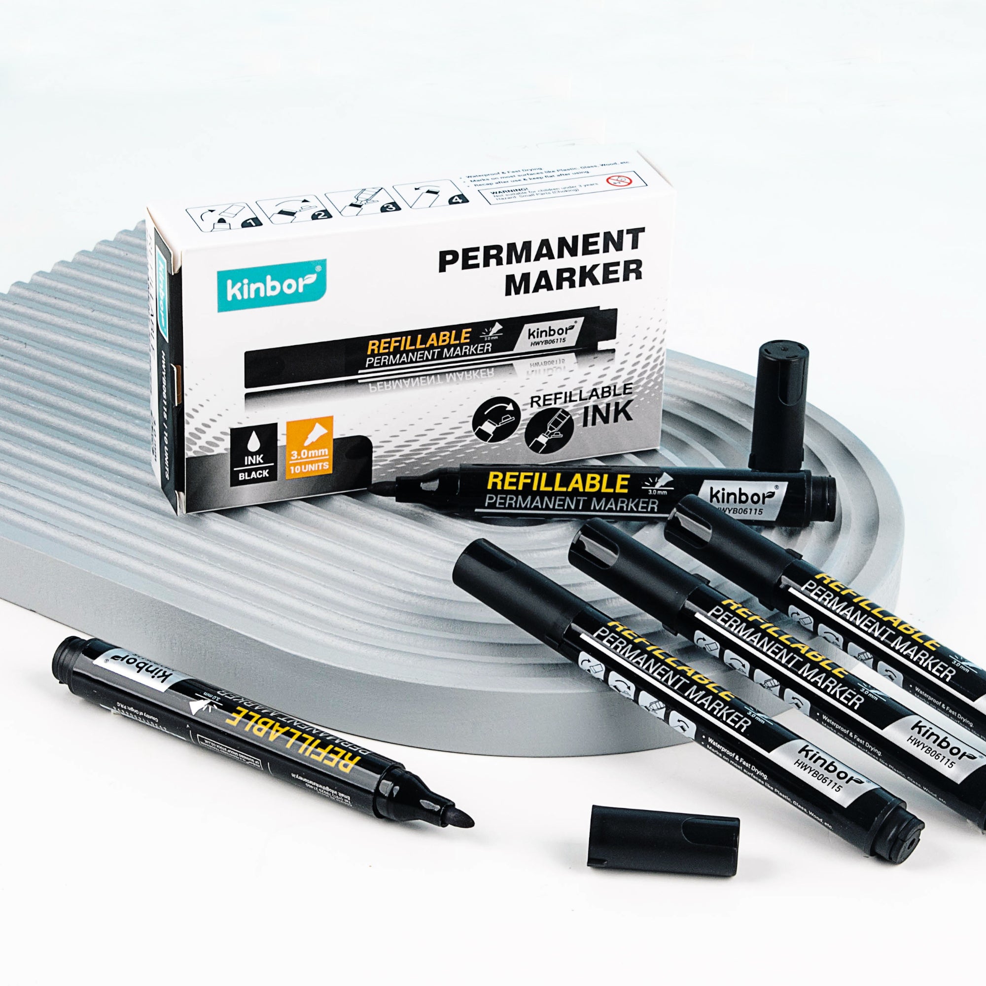 Kinbor Refillable Permanent Marker – HWYB06115 | Durable & Long-Lasting Ink
