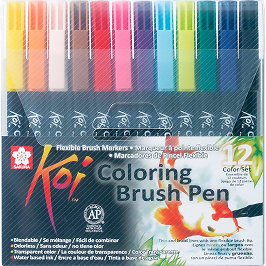 SAKURA KOI COLOURING BRUSH PEN-SET OF-12