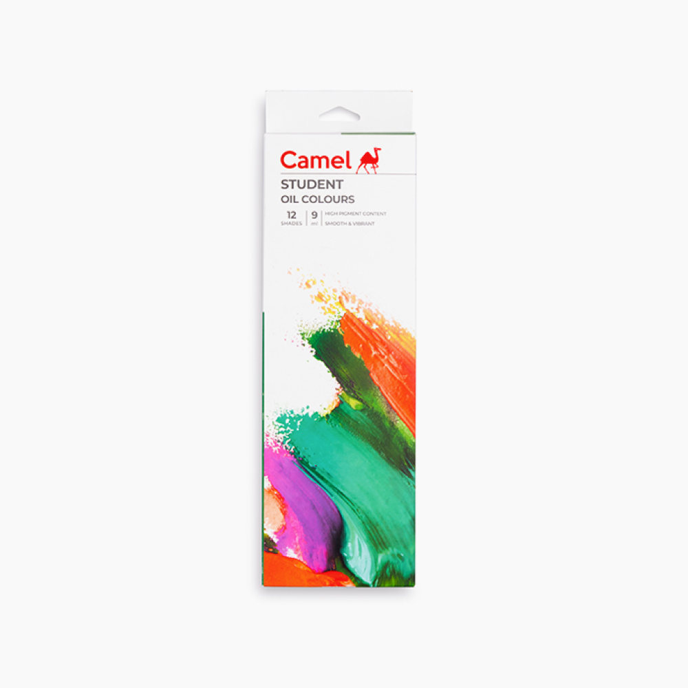 Camel Student Oil Colours Assorted pack of 12 shades in 9 ml