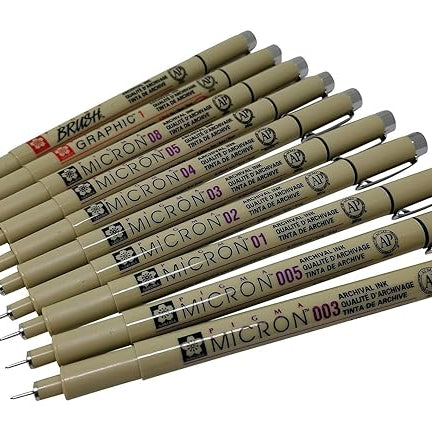 PIGMA MICRON BLACK PEN SET OF-10