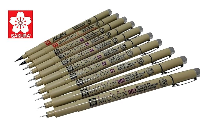 PIGMA MICRON BLACK PEN SET OF-10