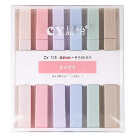 Set of six BUZON no-bleed pastel highlighters