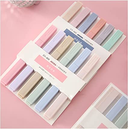 Set of six BUZON no-bleed pastel highlighters