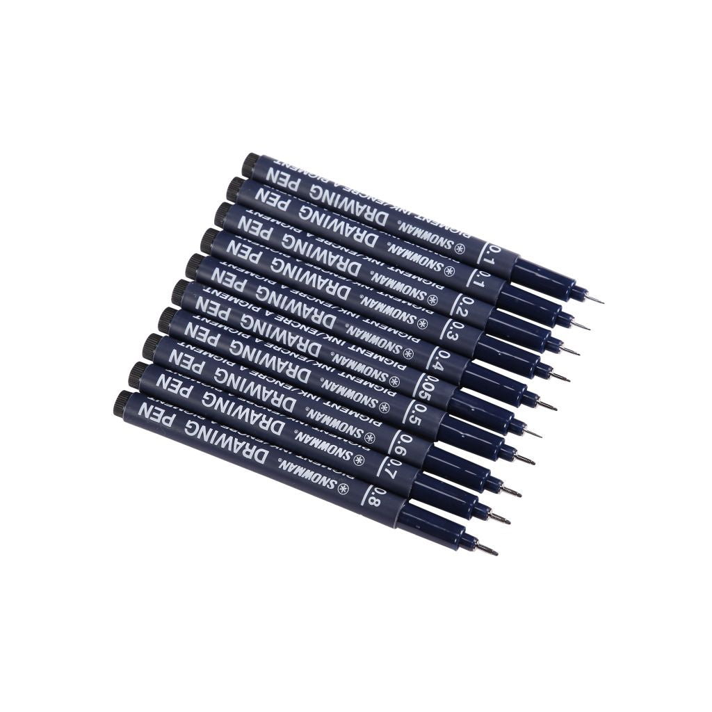 Snowman Drawing,Fine Liner Pen Set of 10