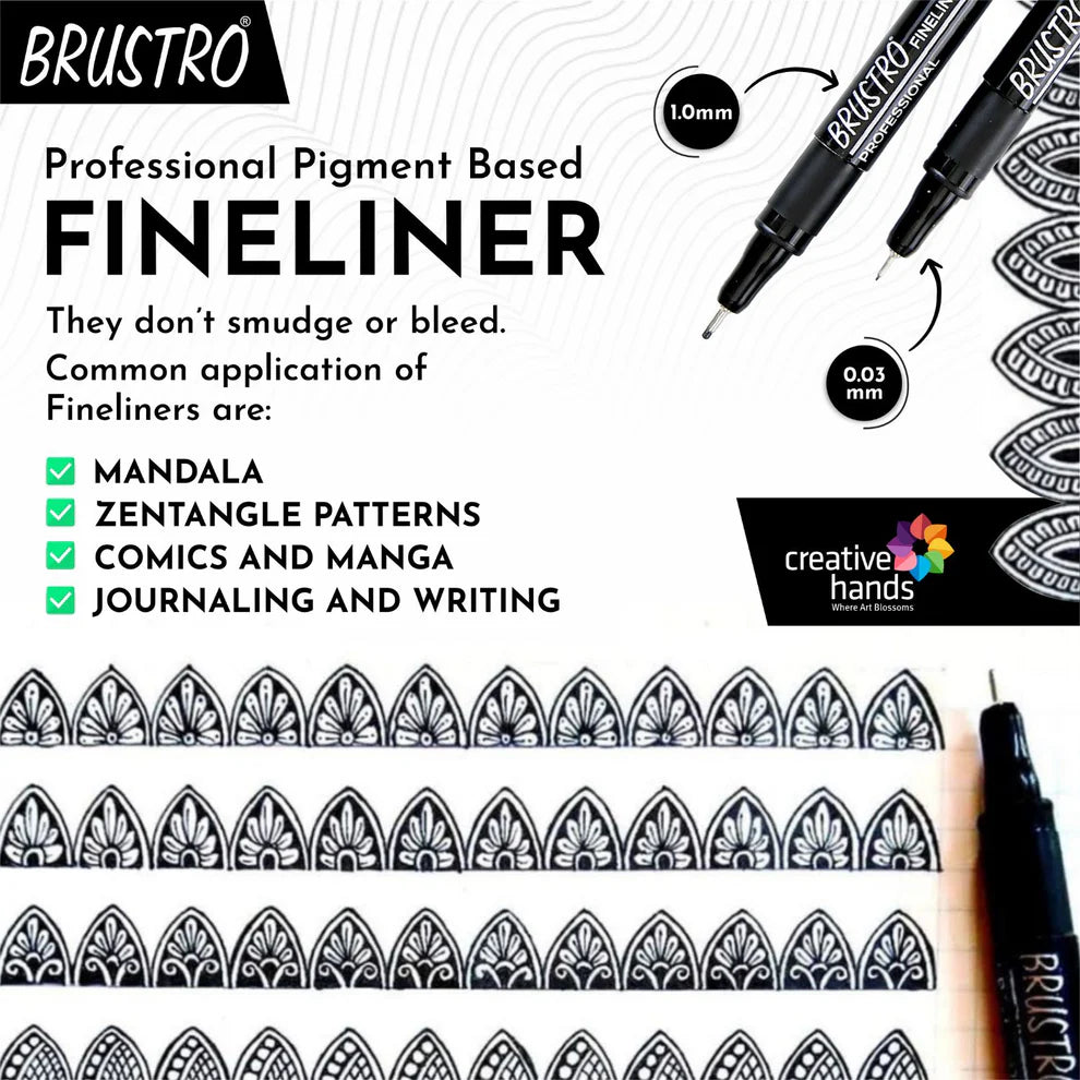 BRUSTRO PROFESSIONAL FINELINERS-SET OF 8