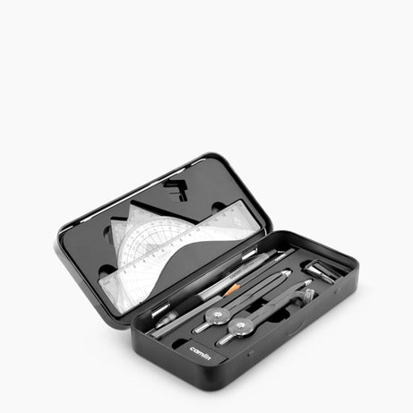 Camlin Scholar+ Geometry Box with compass, ruler, protractor, and set squares for students and exam use