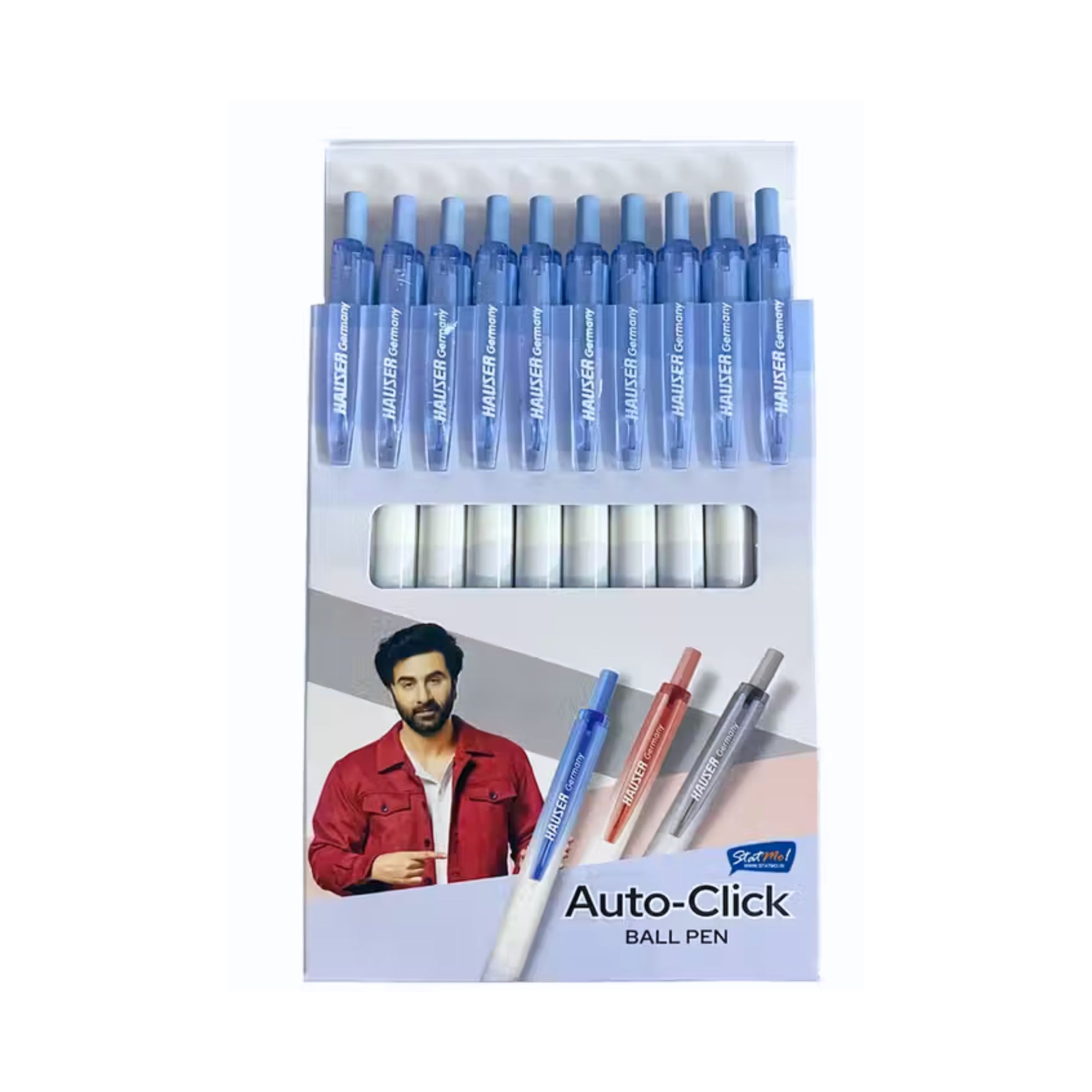 Hauser Auto-Click Ball Pen Pack of 10
