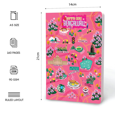 NAMMA OORU BENGALURE  -Ruled Notebook(90 GSM/160 Pages/ A5 Notebook)