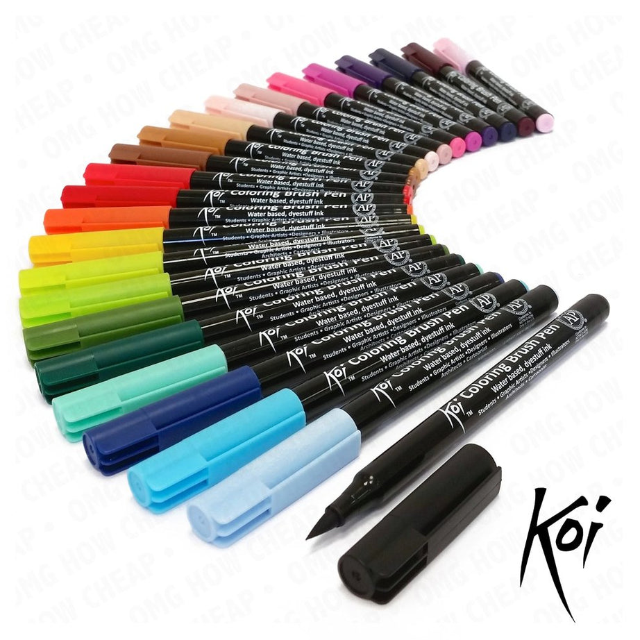 Flexible brush pens in assorted colors by Sakura