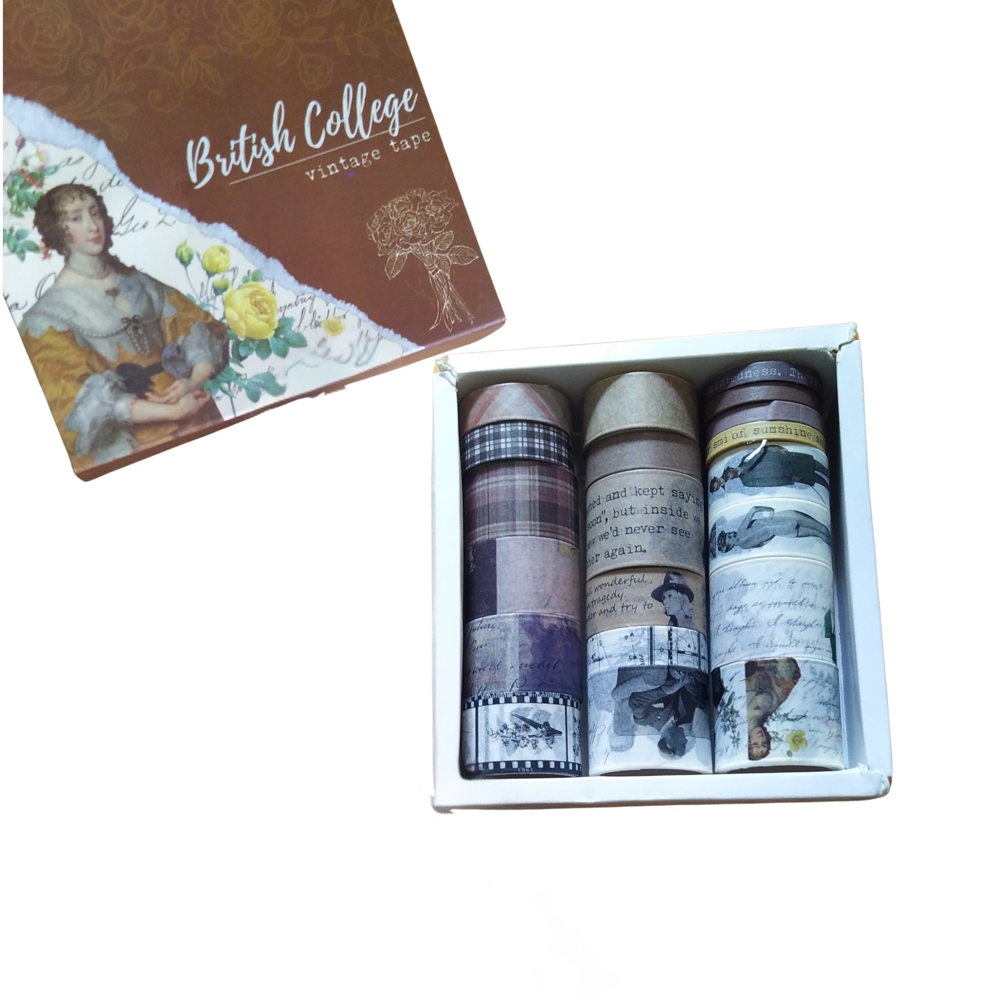 British College Washi Tape  Vintage Scrapbooking & Journaling Decorative Tape